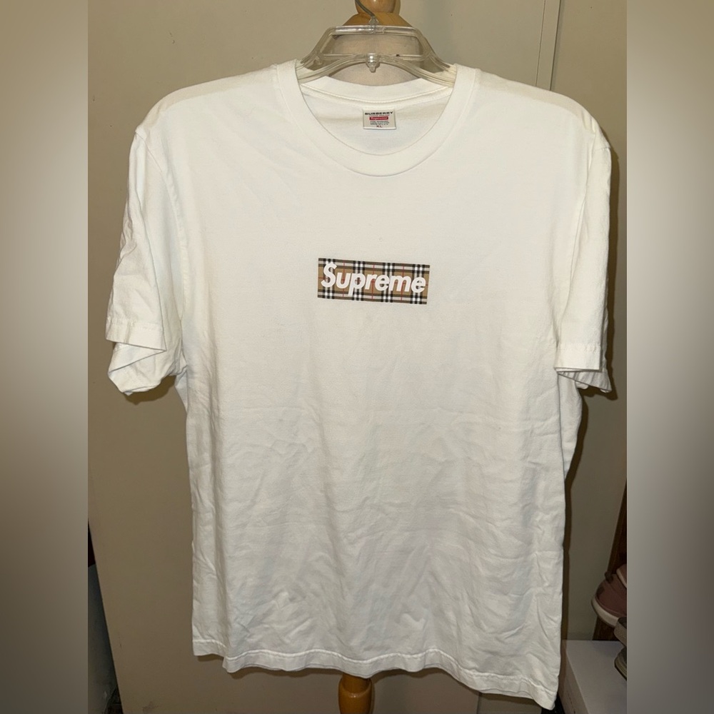 Supreme x Burberry White Tee XL